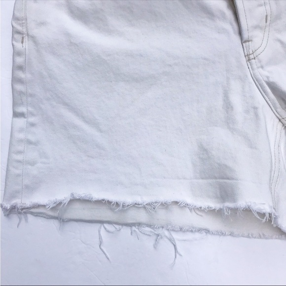 & Other Stories White Denim Button Fly Shorts Size 10 - Picture 6 of 10